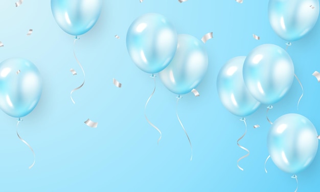 3d diseño de globo azul de fondo patrón de estandarte vectorial ilustración hermosa