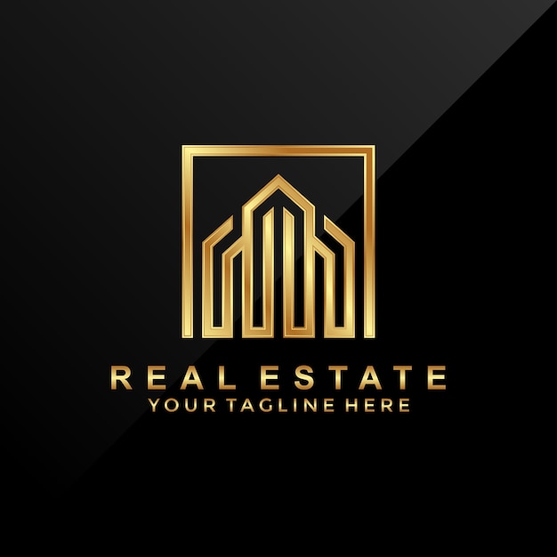 3D, diseño de logotipo inmobiliario de lujo