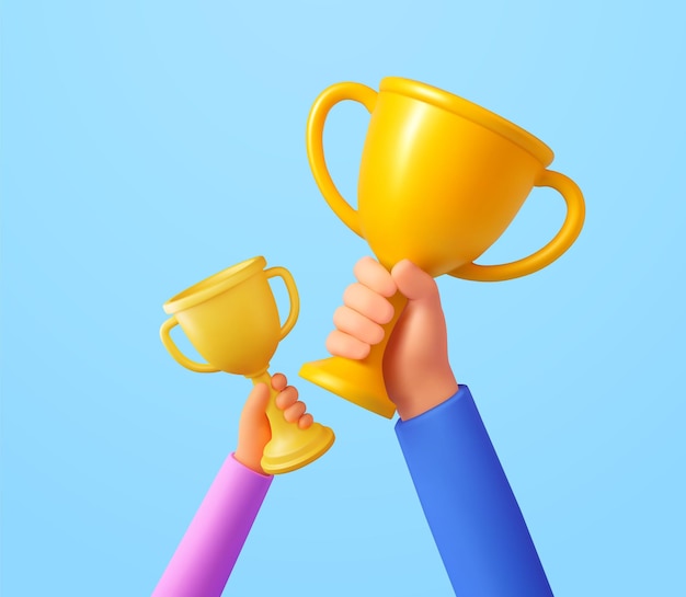 3d dos el trofeo de la mano