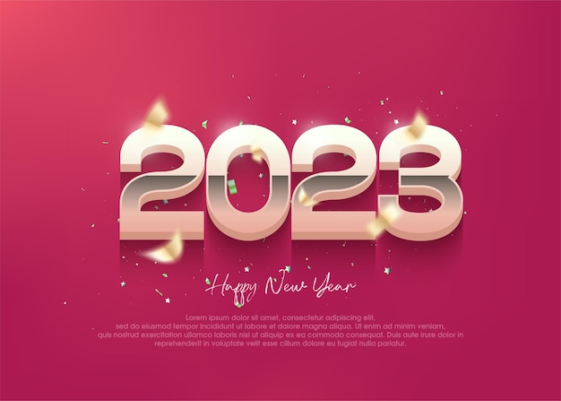 3d feliz año nuevo 2023 cartel moderno banner saludo