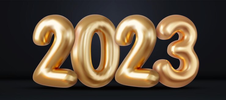 Vector 3d feliz año nuevo 2023