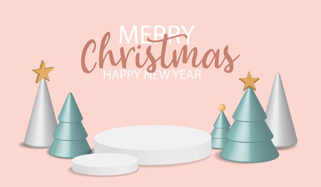 3d feliz navidad y próspero año nuevo. Cajas de regalos de pila realista. Banner de vacaciones, póster web, volante, folleto elegante, tarjeta de felicitación, portada. Fondo de navidad