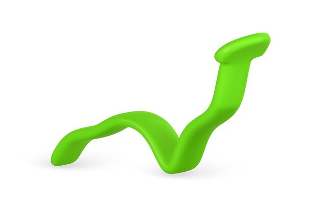 3d flecha verde realista hacia arriba en estilo de dibujos animados Comercio infografía ilustración vectorial