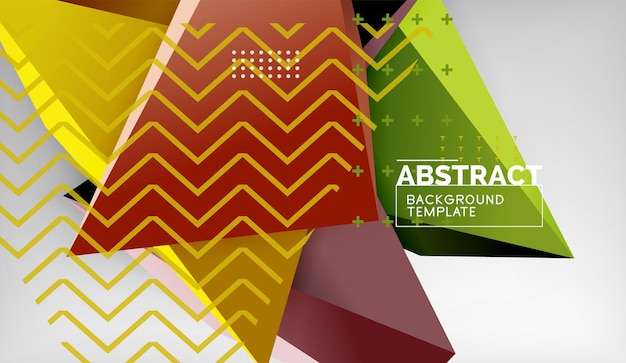 3d formas triangulares geométricas composición de triángulos de color de fondo abstracto sobre fondo gris negocio o papel tapiz conceptual de alta tecnología