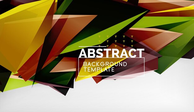 3d formas triangulares geométricas composición de triángulos de color de fondo abstracto sobre fondo gris negocio o papel tapiz conceptual de alta tecnología