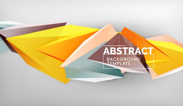 3d formas triangulares geométricas composición de triángulos de color de fondo abstracto sobre fondo gris negocio o papel tapiz conceptual de alta tecnología