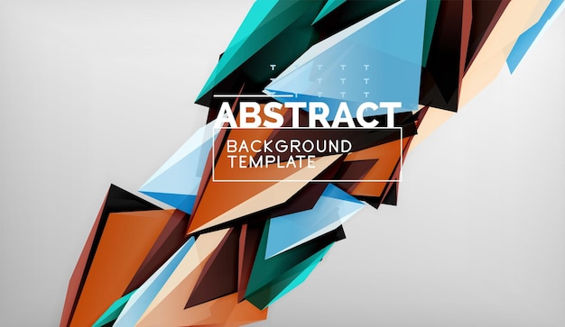 3d formas triangulares geométricas composición de triángulos de color de fondo abstracto sobre fondo gris negocio o papel tapiz conceptual de alta tecnología