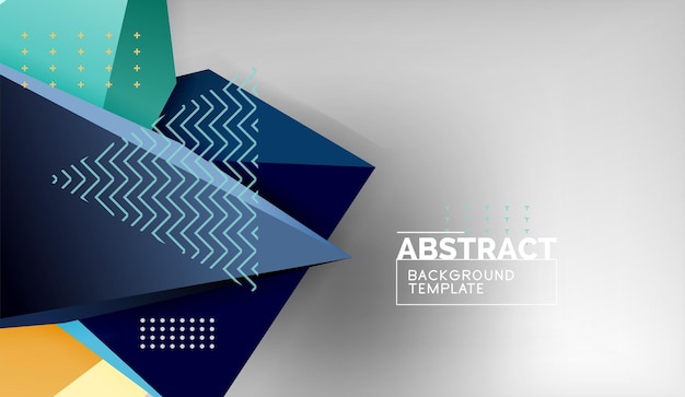 3d formas triangulares geométricas composición de triángulos de color de fondo abstracto sobre fondo gris negocio o papel tapiz conceptual de alta tecnología