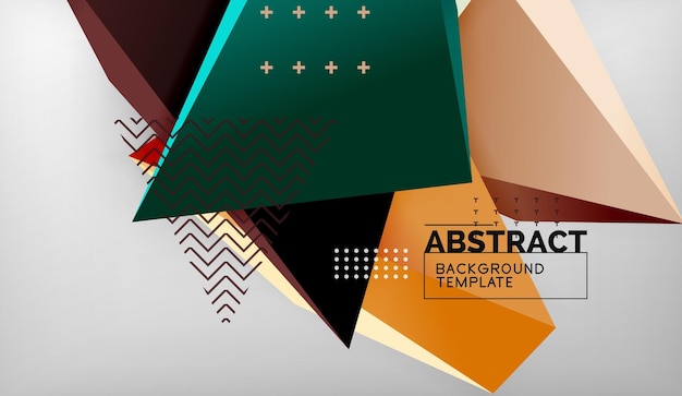 3d formas triangulares geométricas composición de triángulos de color de fondo abstracto sobre fondo gris negocio o papel tapiz conceptual de alta tecnología