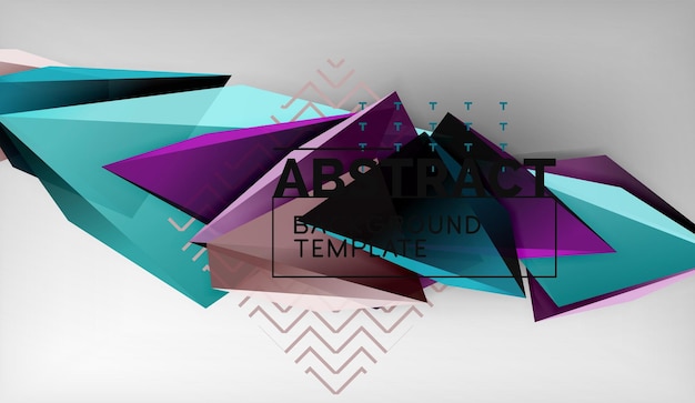 3d formas triangulares geométricas composición de triángulos de color de fondo abstracto sobre fondo gris negocio o papel tapiz conceptual de alta tecnología