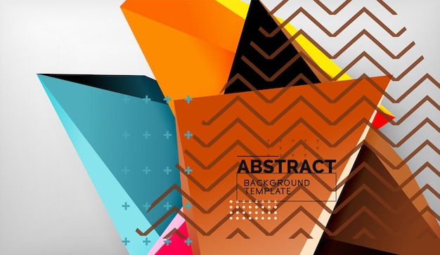 3d formas triangulares geométricas composición de triángulos de color de fondo abstracto sobre fondo gris negocio o papel tapiz conceptual de alta tecnología
