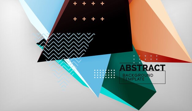 3d formas triangulares geométricas composición de triángulos de color de fondo abstracto sobre fondo gris negocio o papel tapiz conceptual de alta tecnología