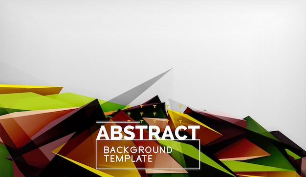 3d formas triangulares geométricas composición de triángulos de color de fondo abstracto sobre fondo gris negocio o papel tapiz conceptual de alta tecnología