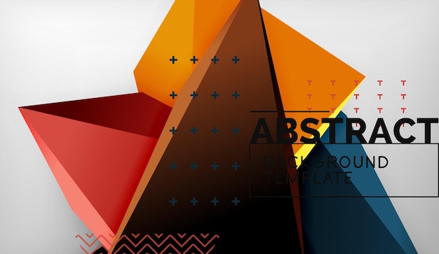3d formas triangulares geométricas composición de triángulos de color de fondo abstracto sobre fondo gris negocio o papel tapiz conceptual de alta tecnología