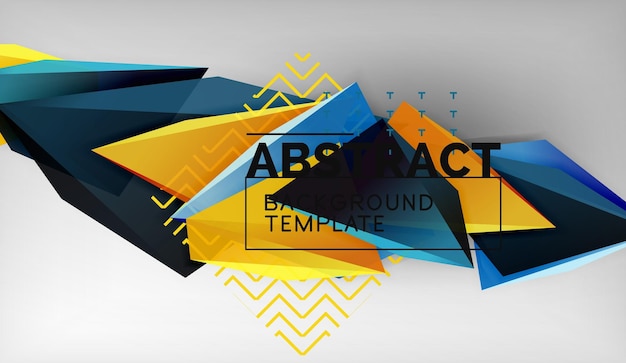 3d formas triangulares geométricas composición de triángulos de color de fondo abstracto sobre fondo gris negocio o papel tapiz conceptual de alta tecnología