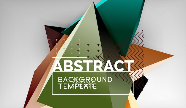 3d formas triangulares geométricas composición de triángulos de color de fondo abstracto sobre fondo gris negocio o papel tapiz conceptual de alta tecnología