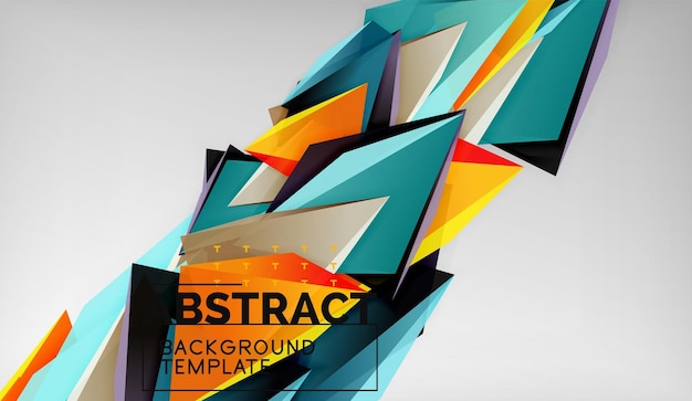 3d formas triangulares geométricas composición de triángulos de color de fondo abstracto sobre fondo gris negocio o papel tapiz conceptual de alta tecnología