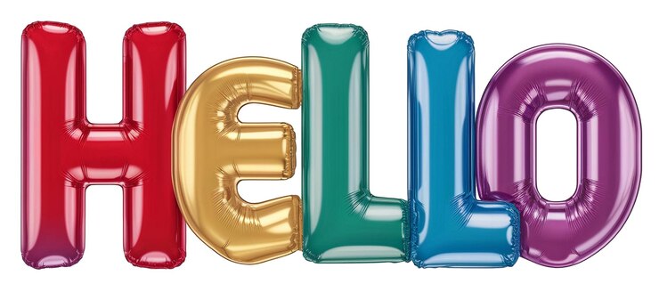 Vector 3d fuentes infladas coloridas palabra hello archivo vectorial