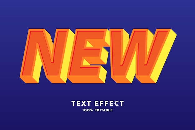 3d fuerte efecto de texto en naranja amarillo intenso