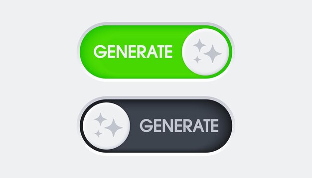 3D generative AI button AI generates toggle switch legant neumorphic buttons Element for website mobile app and navigation Neumorphism design style Vector illustration