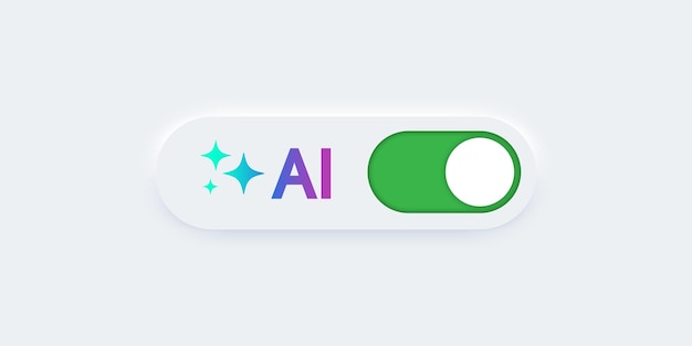 3D generative AI button AI generates toggle switch legant neumorphic buttons Element for website mobile app and navigation Neumorphism design style Vector illustration
