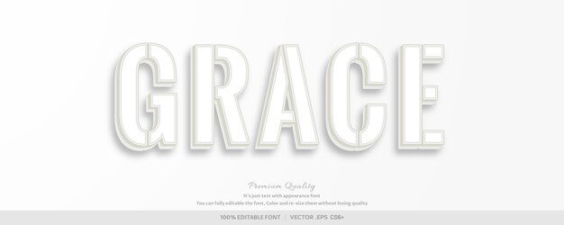 3d grace - efecto de fuente editable