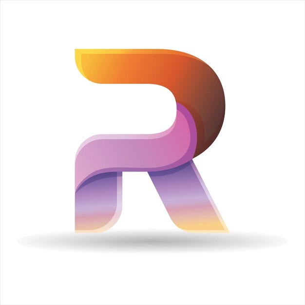 3D Gradient Letter R Logo for Branding and Presentation