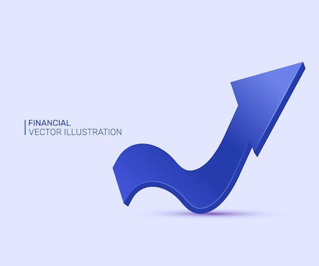 3d icono realista concepto flechas finanzas diseño vectorial de negocios