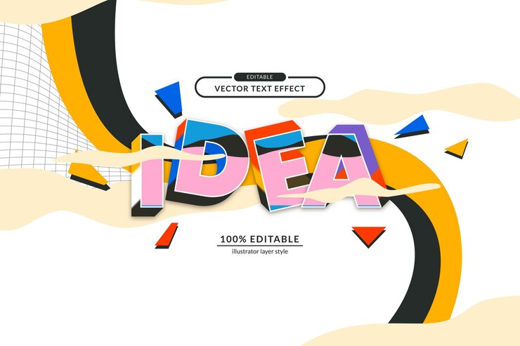 Vector 3d idea creativa inspiración creatividad texto editable efecto eps archivo vectorial