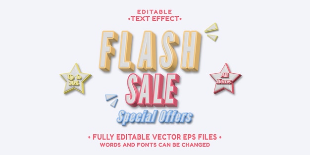 3d inflar el efecto de texto de venta flash01