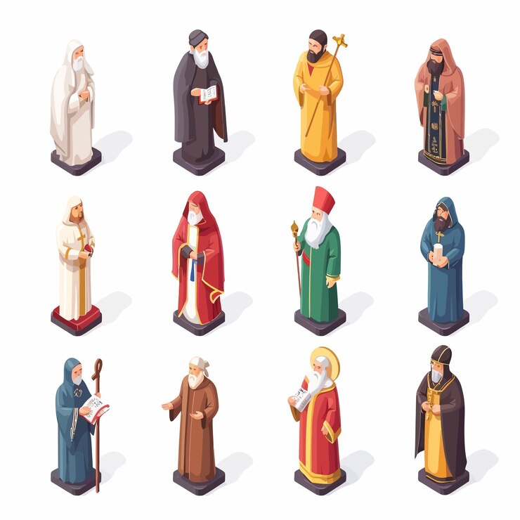 Vector 3d_isometric_flat_vector_set_of_religious_leader (conjunto de líderes religiosos)