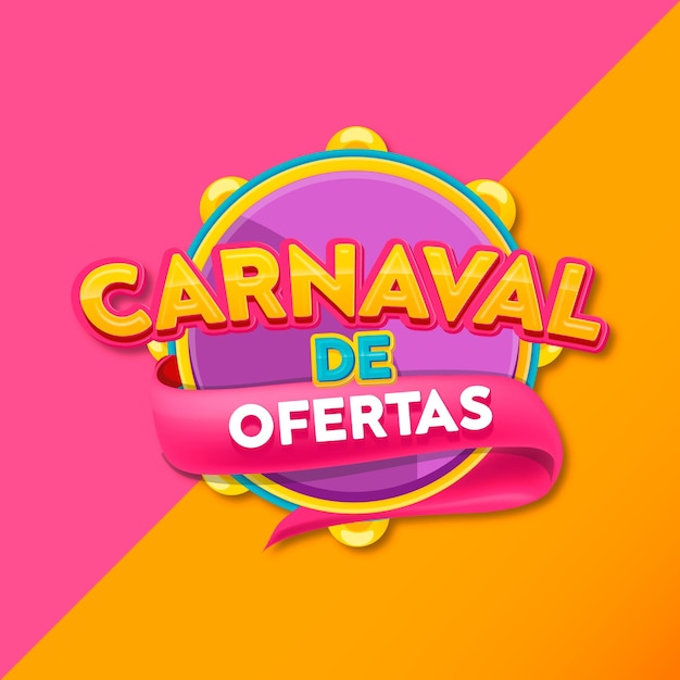 3d logo carnaval de la economía para ventas.