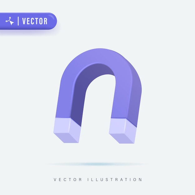 3D Magnetismo magnético realista magnetizar el concepto de estrategia en línea de marketing y negocios vector 3d