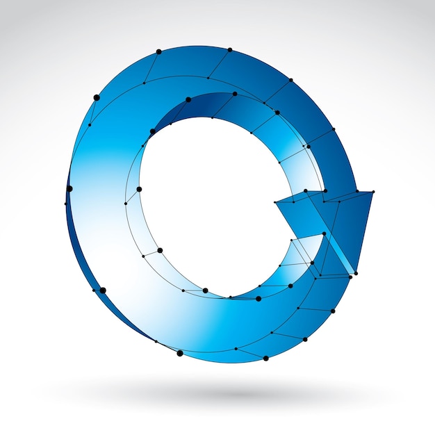 3d malla elegante signo de actualización aislado en fondo blanco celosía azul icono de renovación tecnológico dimensional símbolo de actualización con líneas conectadas negras eps clara ilustración vectorial 8