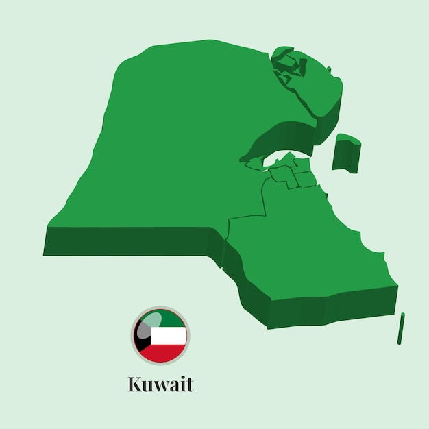 3d mapa de kuwait vector ilustración stock fotos diseños