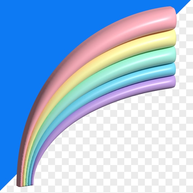 3d medio arco iris con colores pastel