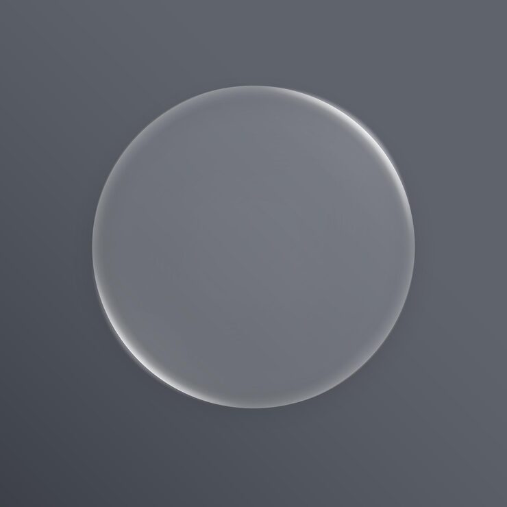 Vector 3d modern round button elements in the style of liquid glass and glossy surface user interface element for ui ux design glass morphism transparent frames and buttons vector illustration