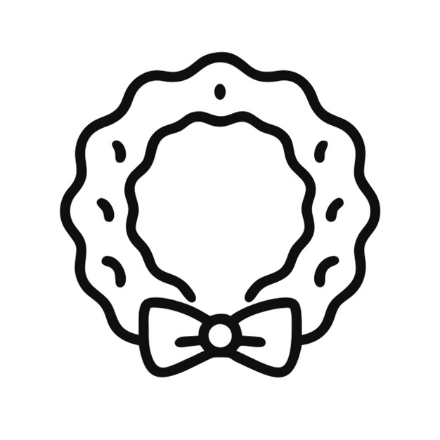3d Navidad abeto pino rama de abeto corona icono contorno de icono
