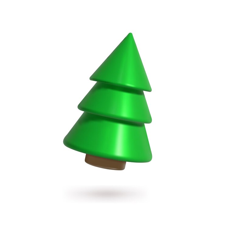 Vector 3d navidad brillante árbol brillante feliz navidad y próspero año nuevo elementos festivos representación 3d ilustración vectorial