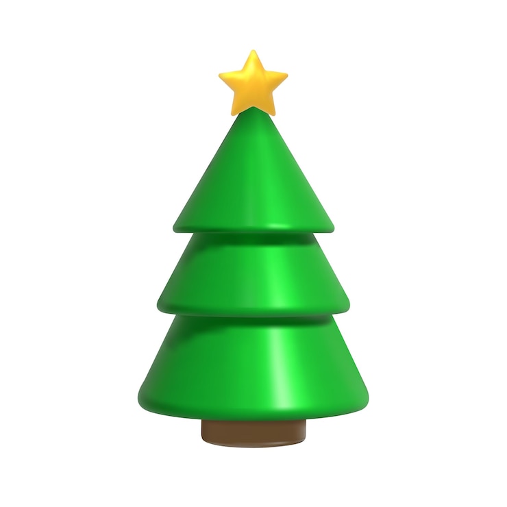 Vector 3d navidad brillante árbol brillante feliz navidad y próspero año nuevo elementos festivos representación 3d ilustración vectorial