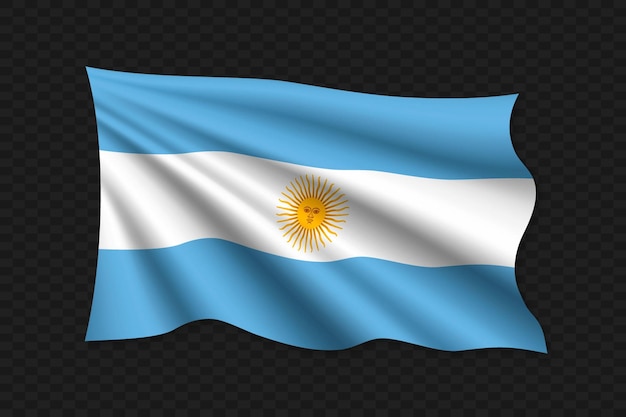 3d ondeando la bandera de argentina ilustración vectorial