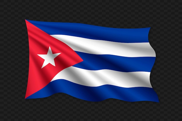 3d ondeando la bandera de cuba ilustración vectorial