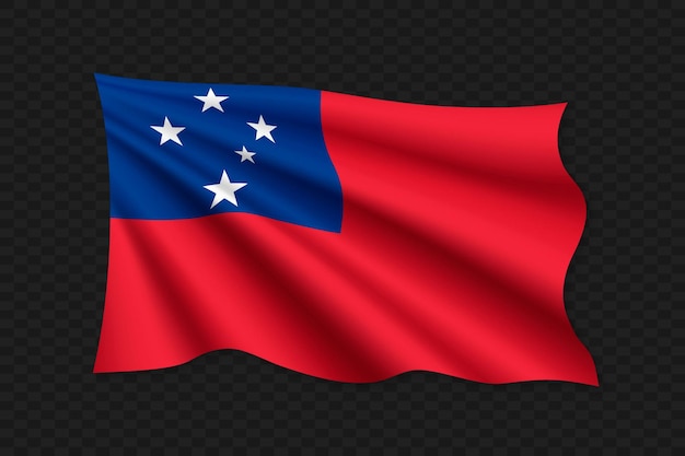 3D ondeando la bandera de Samoa ilustración vectorial