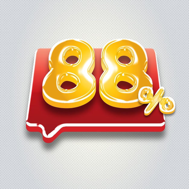 3d oro rojo 88 por ciento número venta