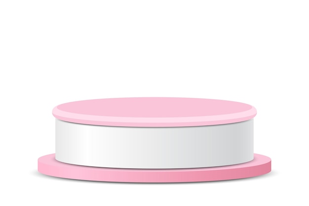 3d pedestal redondo de podio rosa y blanco para mostrar presentaciones de productos y premios