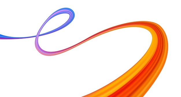 3d Pincel multicolor gradiente textura pincel cinta aislada en blanco abstractos elementos de diseño de flujo de ondas de colores Ilustración vectorial