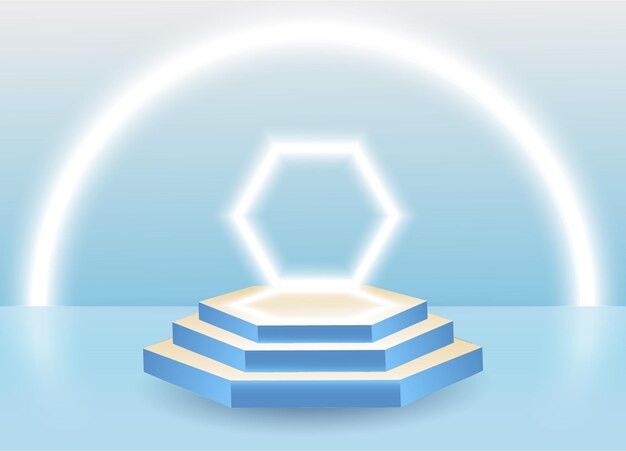 3d podio fondo presentación de stand ganador etapa producto pastel plataforma geométrica con pantalla de reflectores renderizar luces de marco brillantes escena mínima maqueta de diseño vectorial moderno