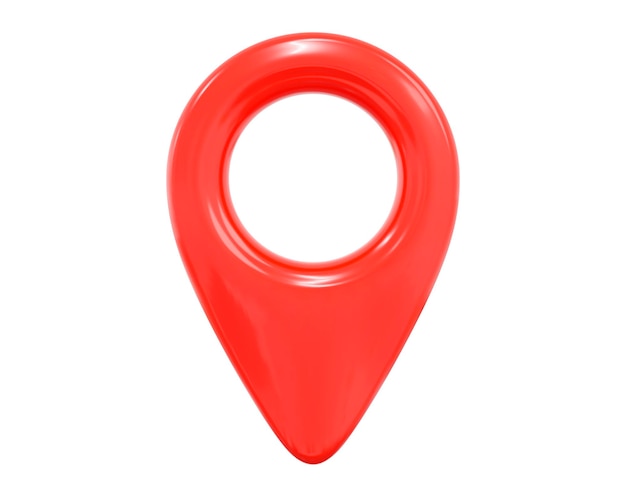 3d puntero de ubicación de mapa rojo Icono de código pin del mapa de geolocalización Estilo de dibujos animados de plástico Ilustración vectorial de stock en fondo aislado