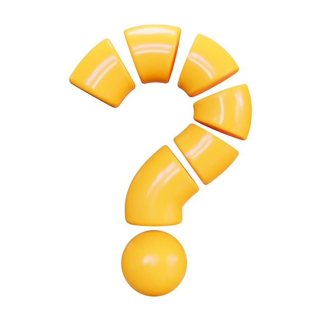 3d punto de interrogación amarillo símbolo de solución de problema de preguntas frecuentes Ilustración vectorial en un fondo aisladox9