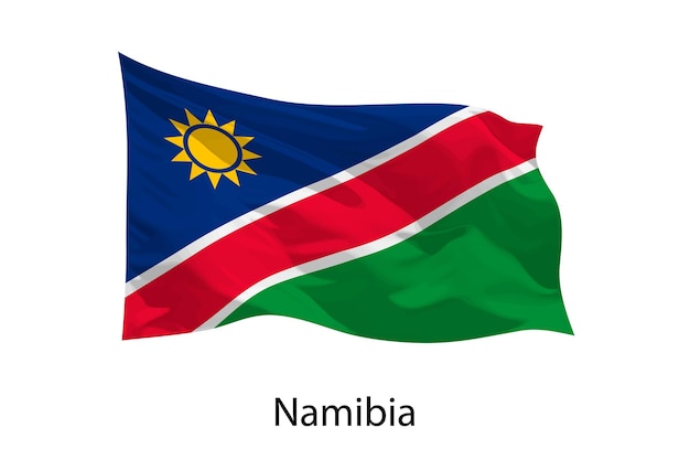 3D realista ondeando la bandera de Namibia aislado